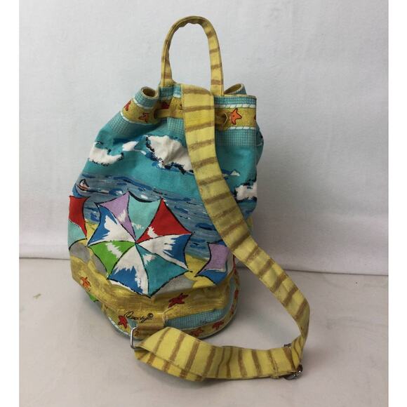 Anne Ormsby Sun n Sand Barrel style Drawstring Beach Bag - Picture 2 of 12